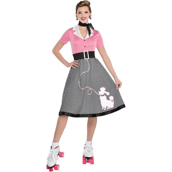 Amscan Women's Car Hop Cutie Costume - Medium (6-8) - Retro Roller Diner Doll S - Picture 1 of 1
